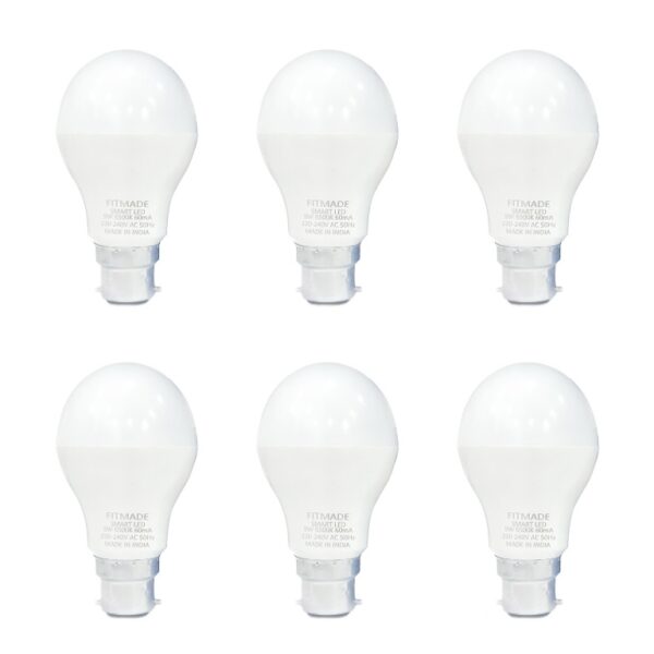 fitmade Smart White LED Bulb 9-Watt (Pack of 6)